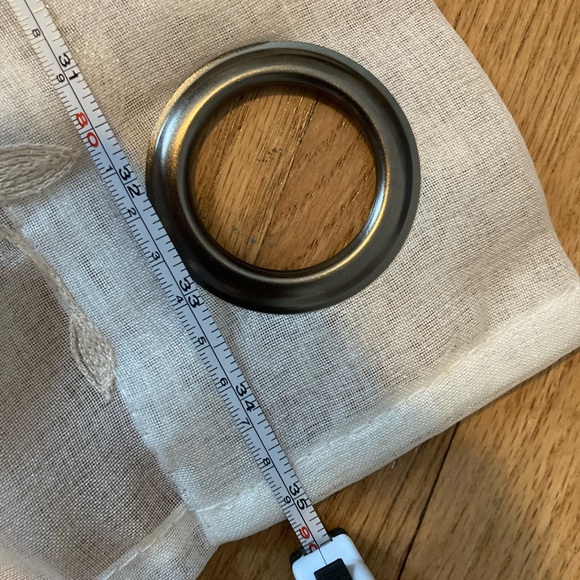 Sheer Curtains with Beige Leaf Pattern (2 Panels) 70WX82L - Picture 4 of 4